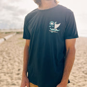 Kailua Hawaii Nick Kuchar Shop Tee Shirt with Sailing Canoe and Mokulua Islands