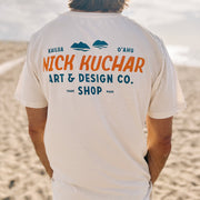Kailua Hawaii Nick Kuchar Shop Tee Shirt with Sailing Canoe and Mokulua Islands