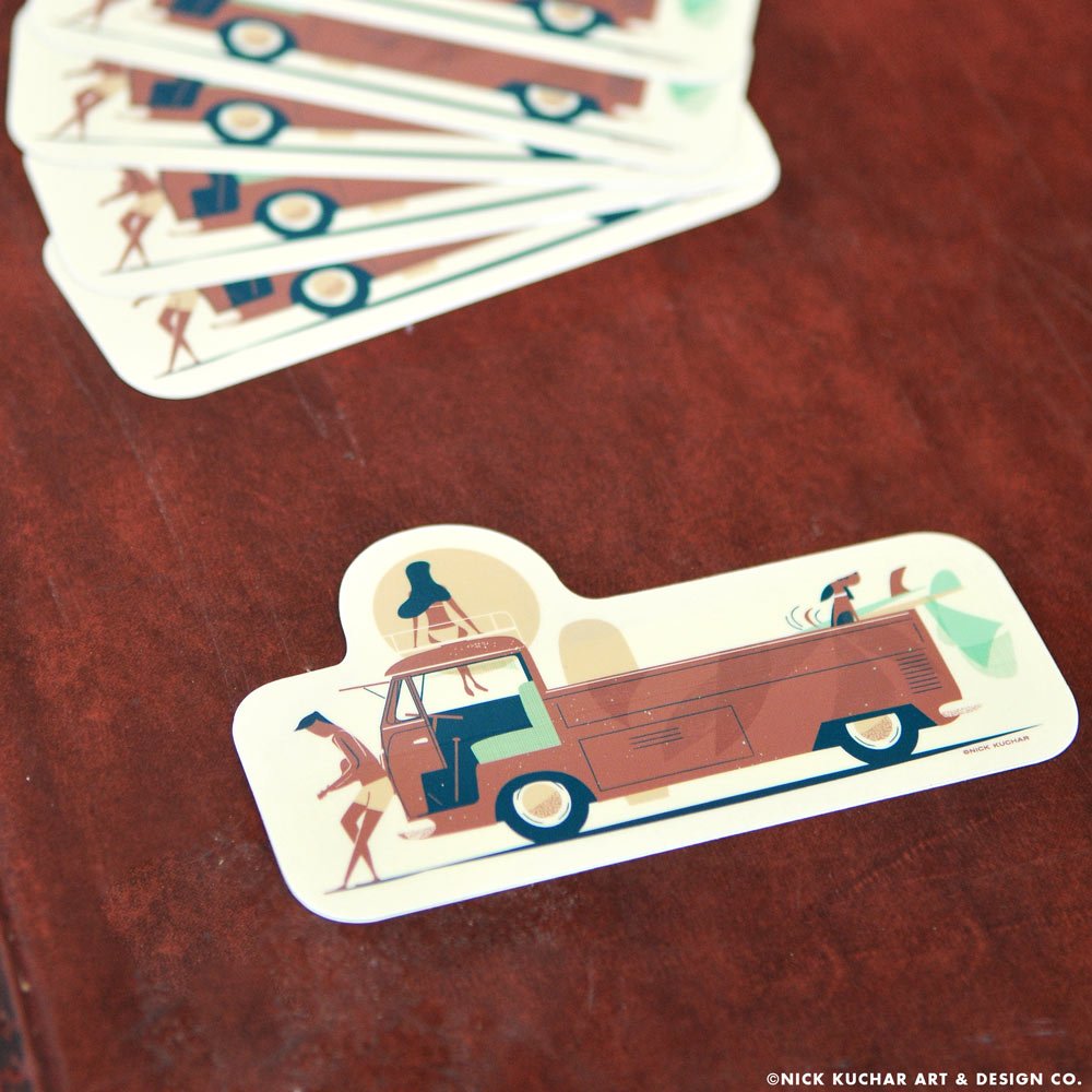 Alii Beach Magic Hour Sunset Hawaii Surf Sticker