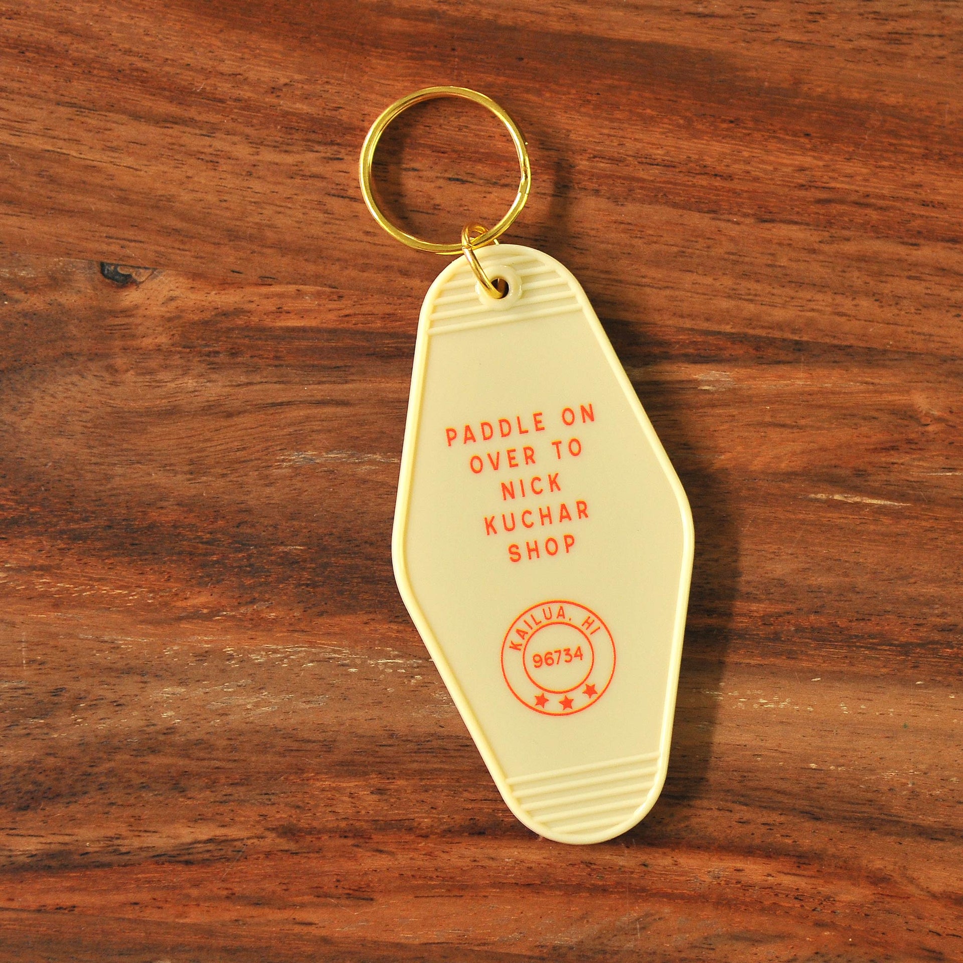 Aloha from the Hawaiian Islands vintage keychain cream by Nick Kuchar