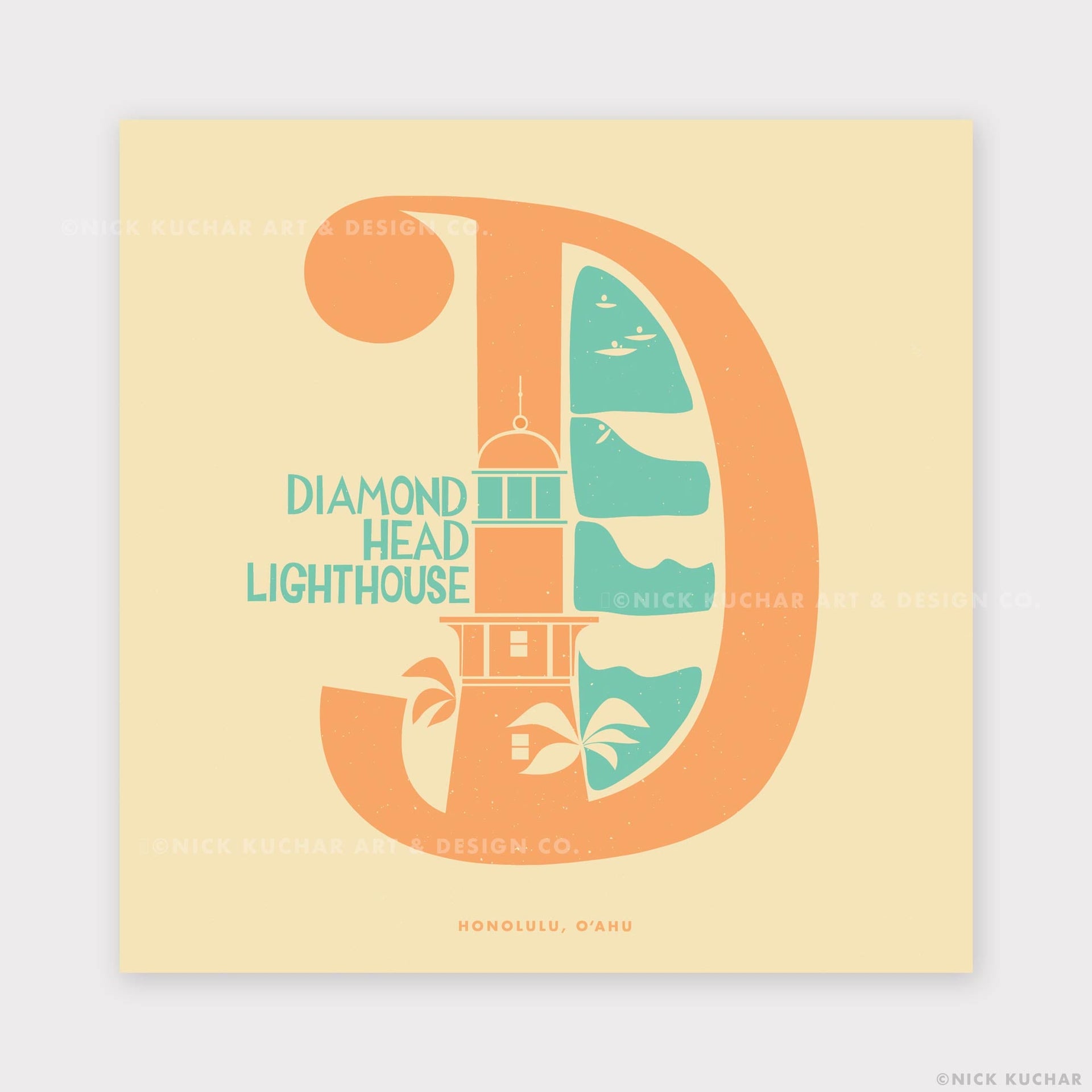 Nick Kuchar Surf Artist ABC Surf Alphabet Series Screen Print