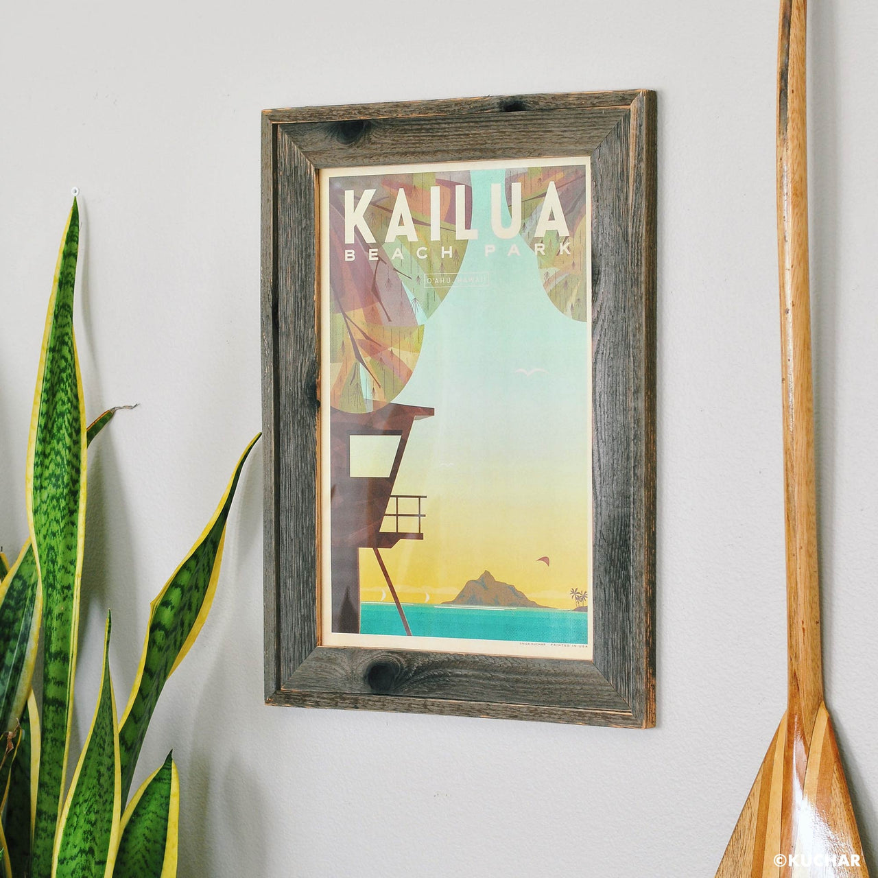 Barnwood handmade frame Kailua Oahu Print by Nick Kuchar