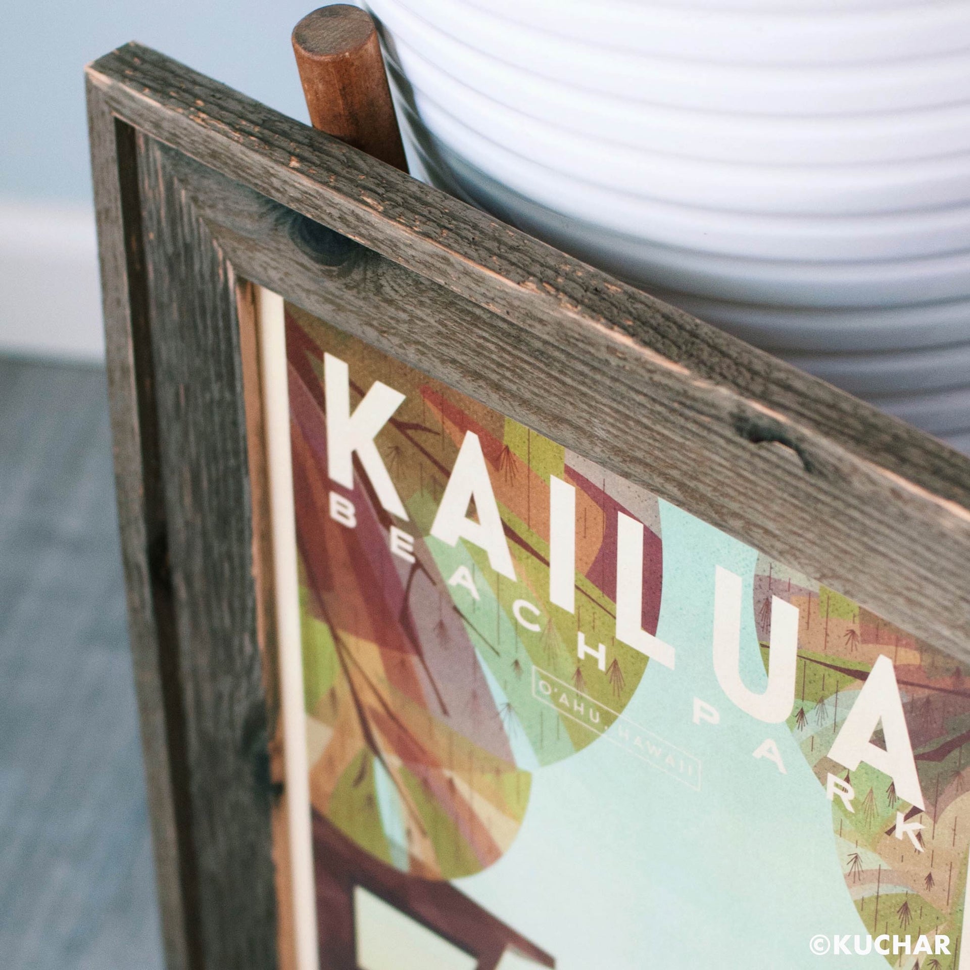 Barnwood handmade frame Kailua Oahu Print by Nick Kuchar