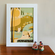 Modern white handmade frame Kona Coast Print by Nick Kuchar