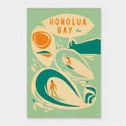 Honolua Bay Maui Retro 12x18 Hawaii Travel Poster Print - Nick Kuchar Shop