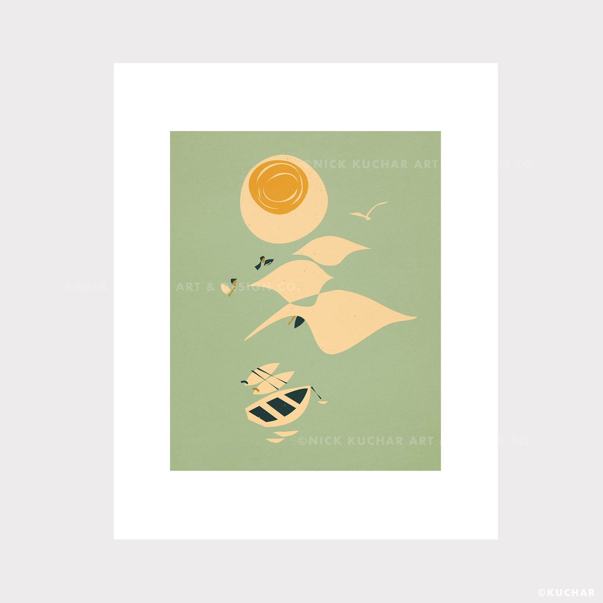 Hurley Nick Kuchar Boat Trip Hawaii Limited Edition Matted Print
