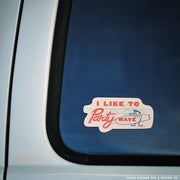 Hawaii I like to party wave sticker by Nick Kuchar