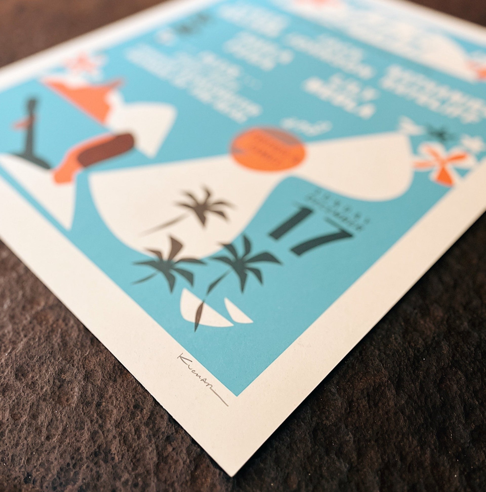 Mid century modern screen printed Maui concert poster - 18x24 - Nick Kuchar Shop