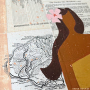 Make Lei original mixed media painting handmade monkeypod floating frame by Nick Kuchar