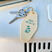 Maui No Ka Oi Retro Vintage Motel Keychain - Blue and Cream - Nick Kuchar Shop