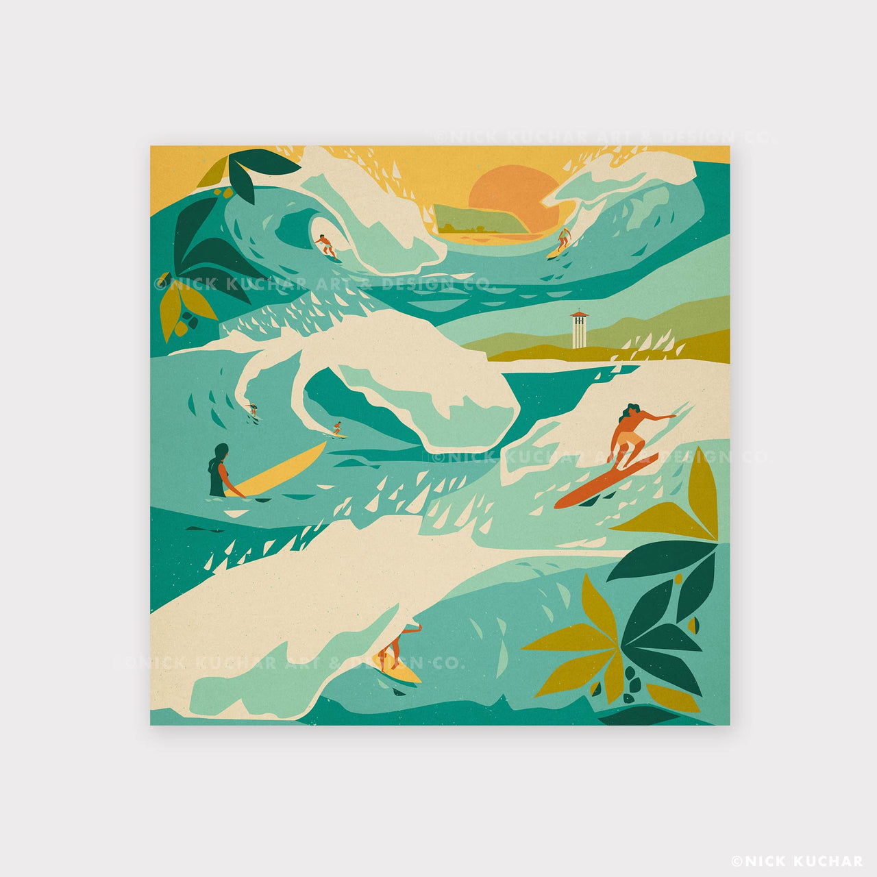North Shore Surf Hawaii Art Print