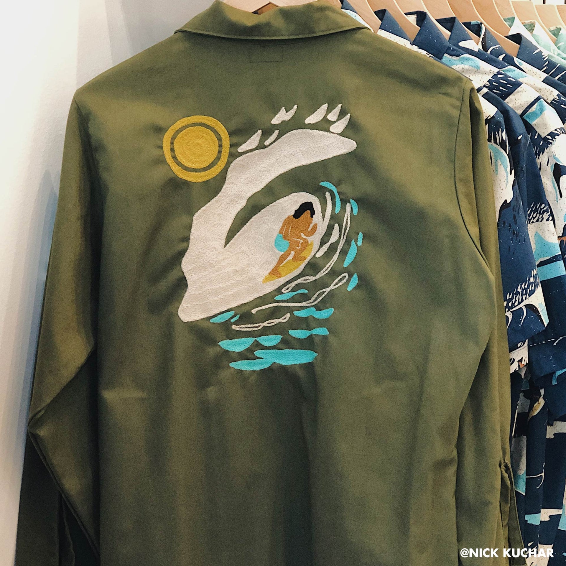 Secret Spot Surf Hawaii Vintage Chain Stitch Jacket collaboration Nick Kuchar The Honolulu Social Club