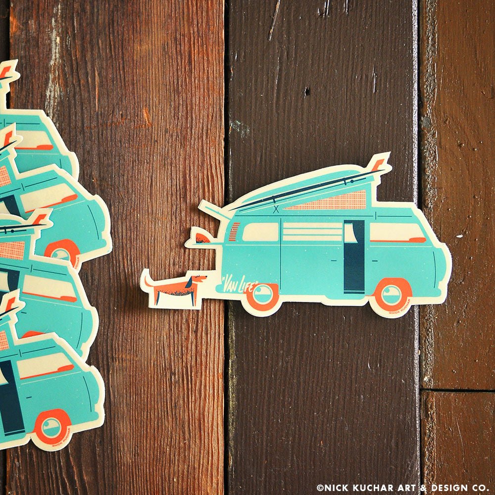 Hawaii Retro Surf Can Sticker