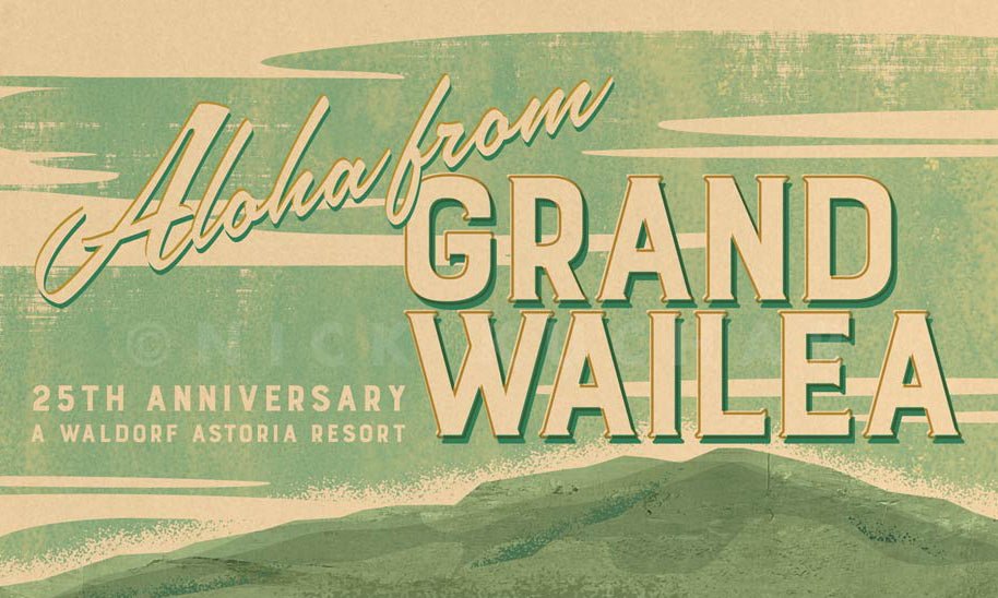 Nick Kuchar Vintage Maui Travel Print Grand Wailea