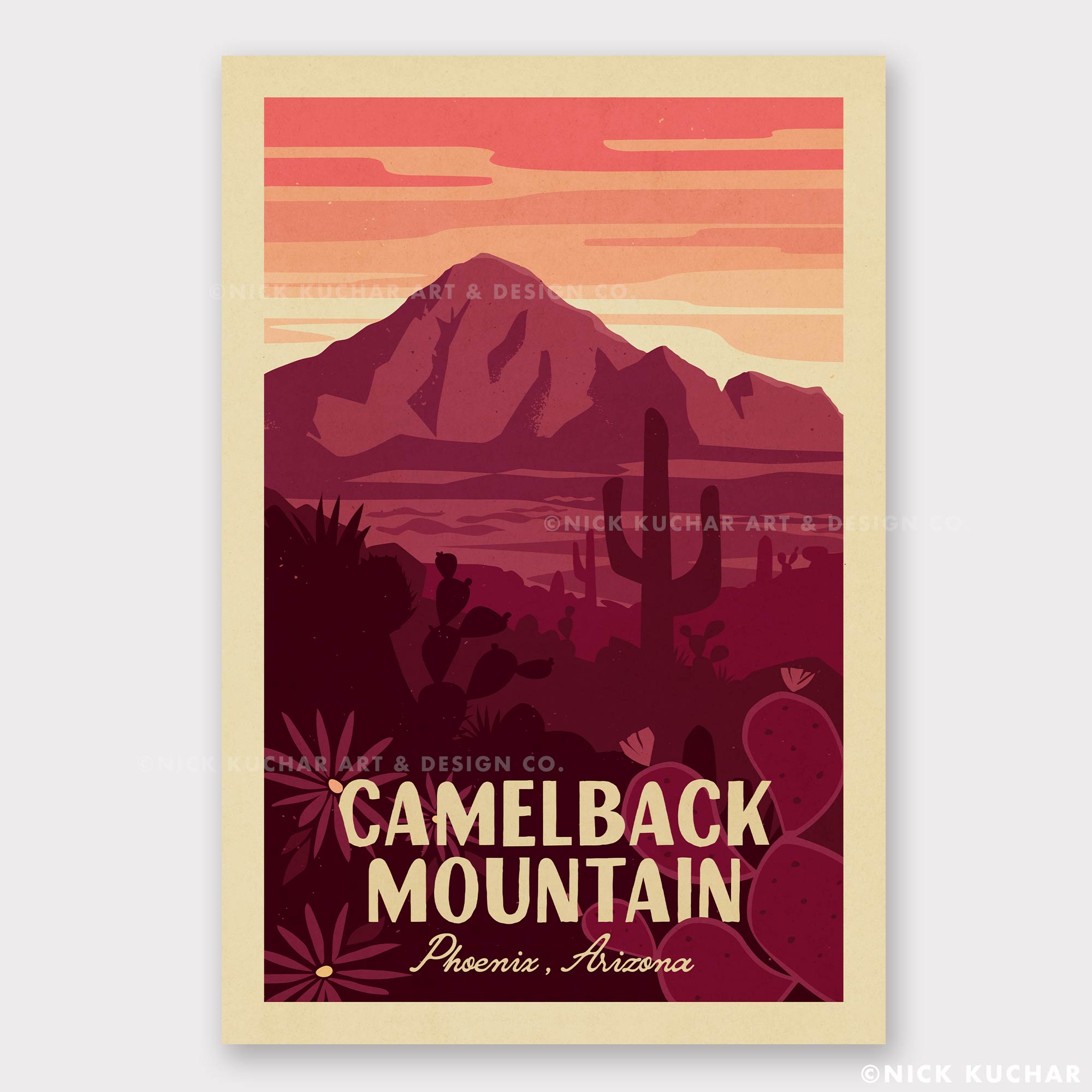 Camelback Mountain Arizona - 12x18 Travel Poster Print