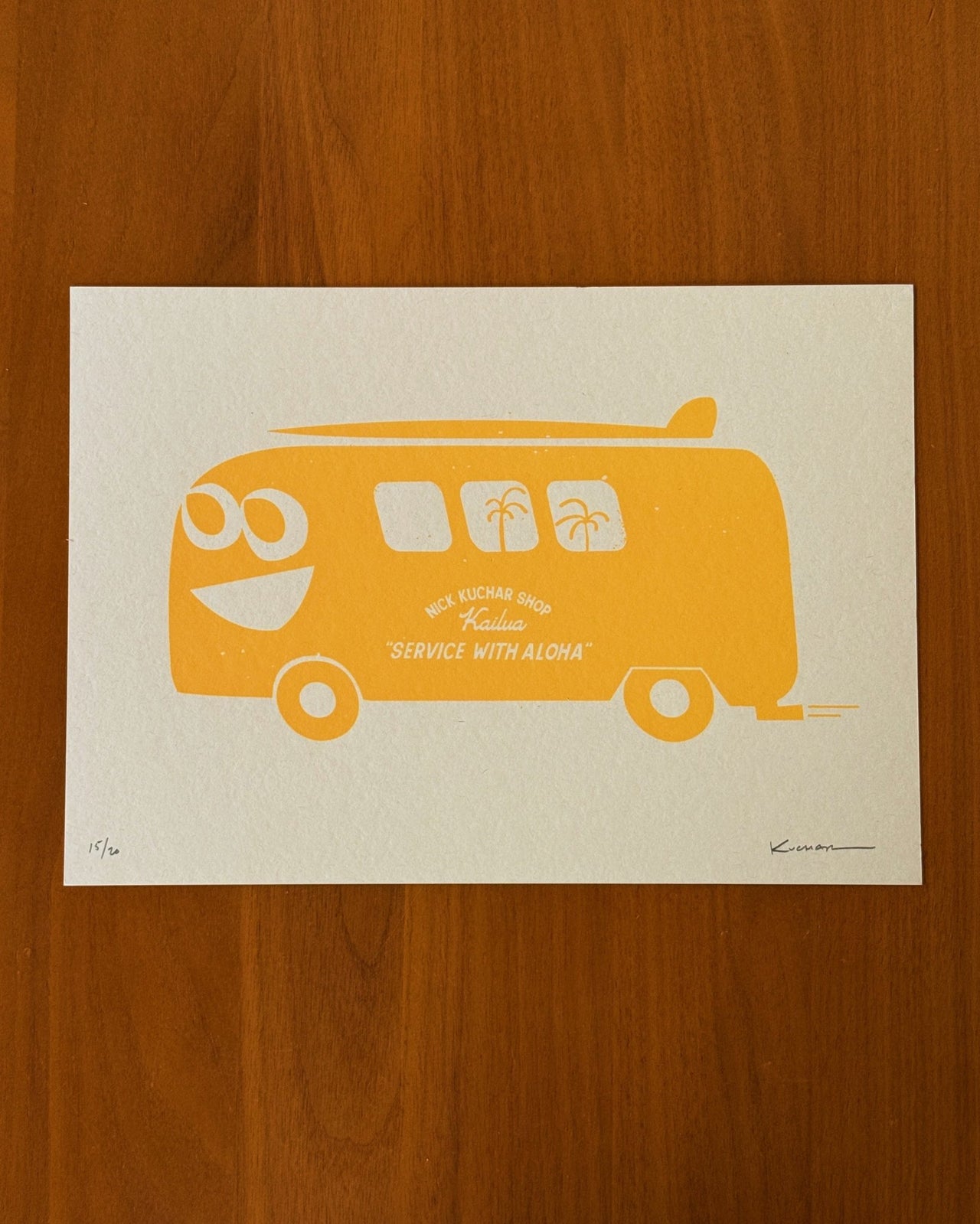 Happy Bus - Limited Edition Screen Print A4