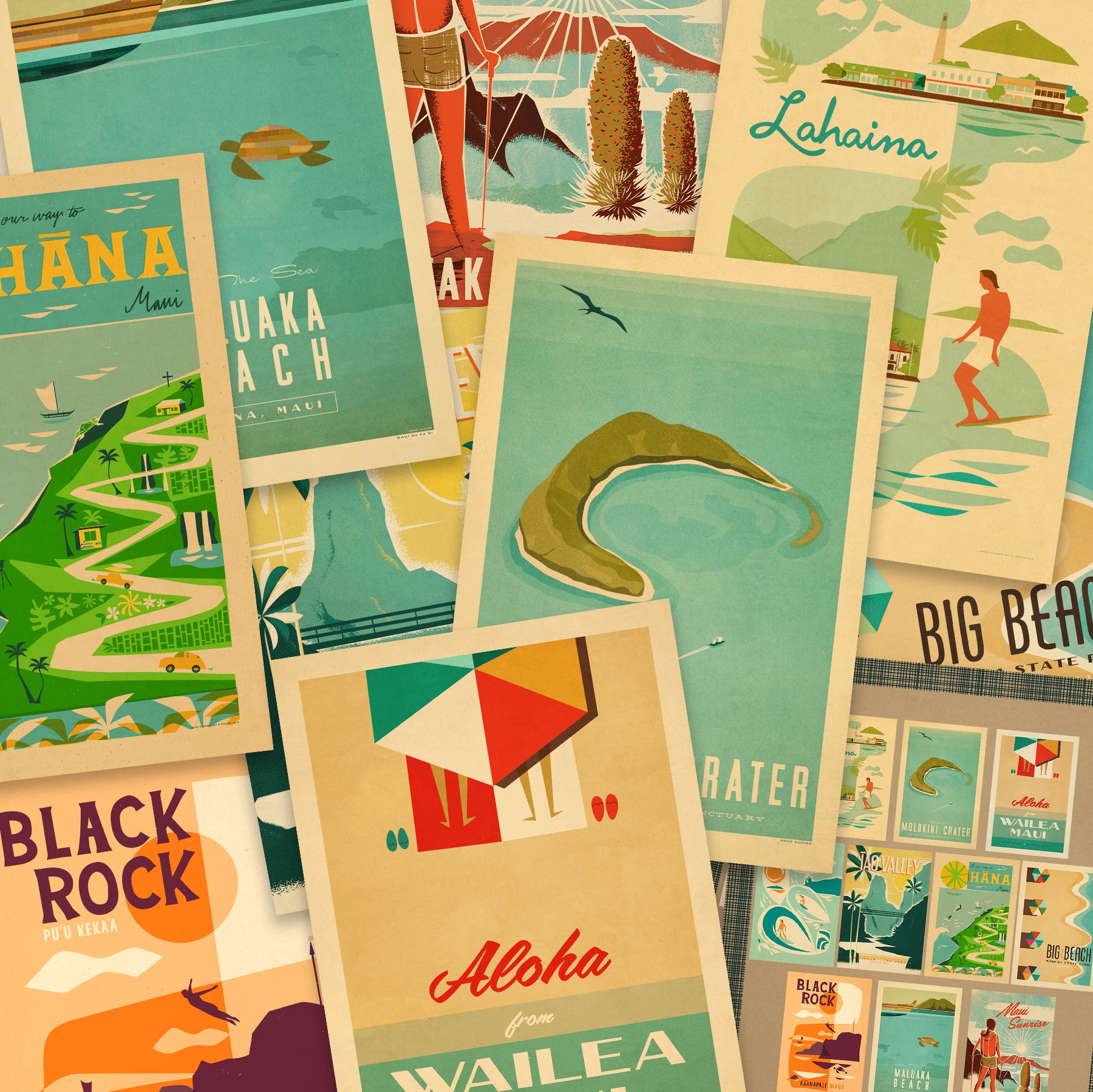 Maui Travel Print Postcards 4x6