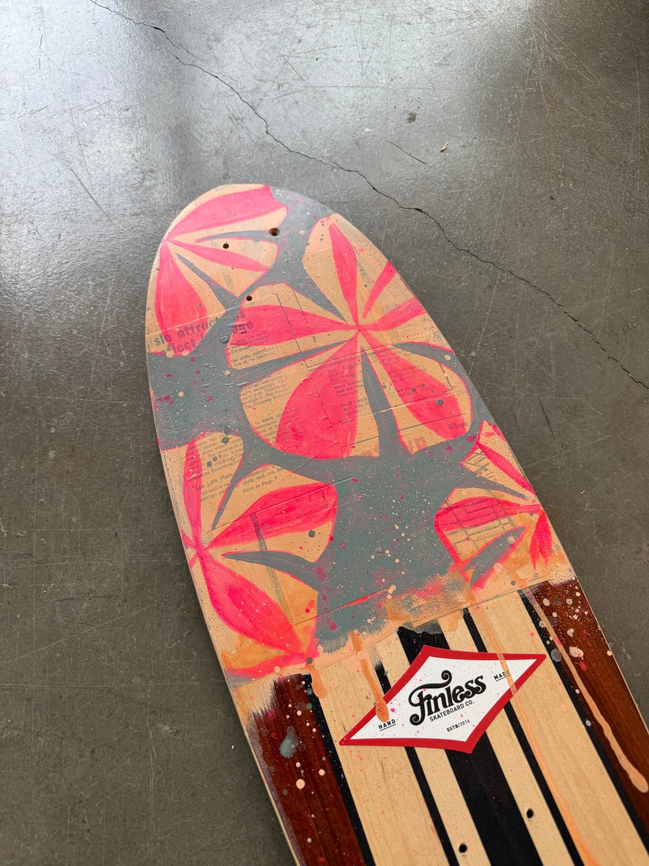 Skateboard Floral 2-28x9