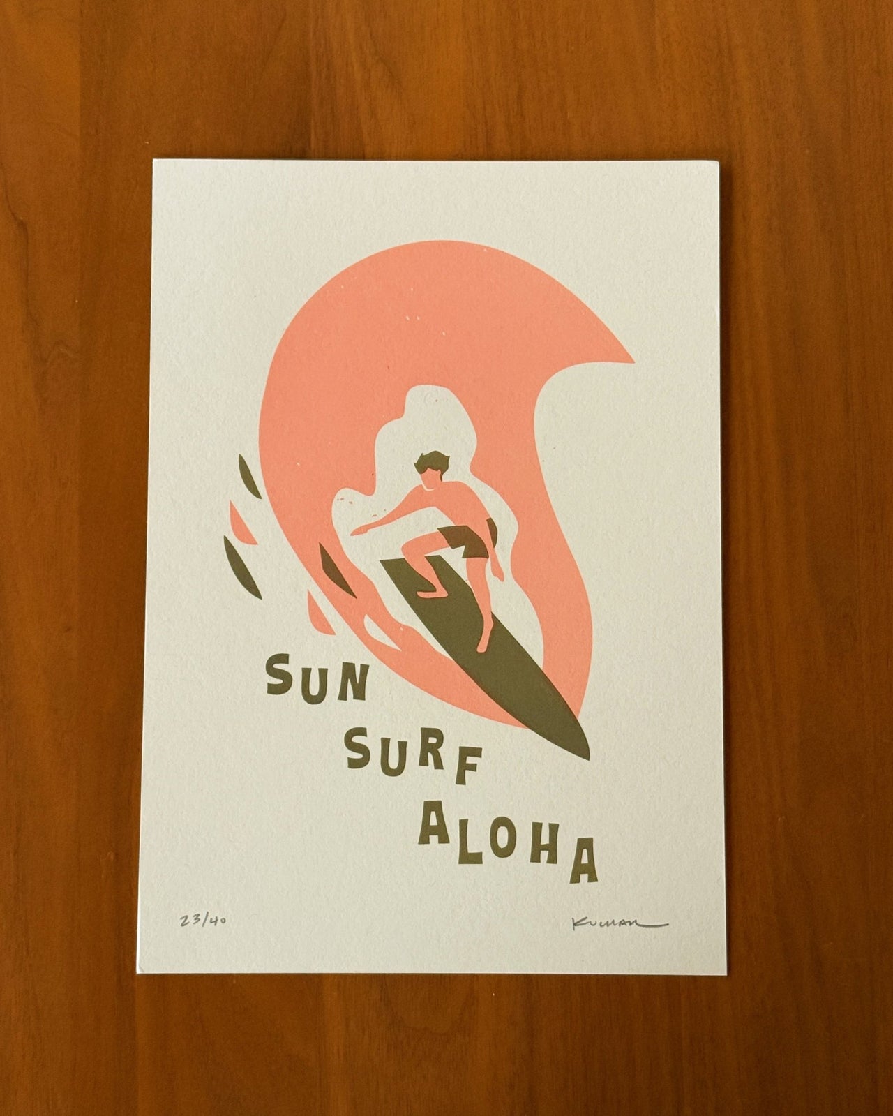 Sun Surf Aloha  - Limited Edition Screen Print A4