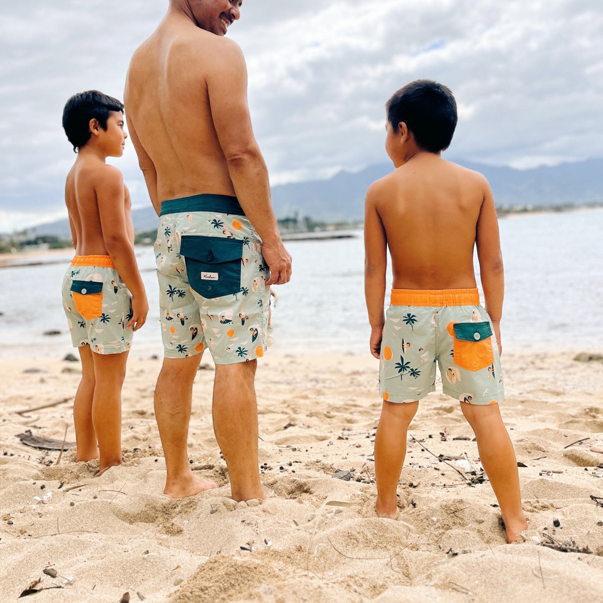 Wave Sliders Adult Fixed Waist Boardshort - Aqua Green