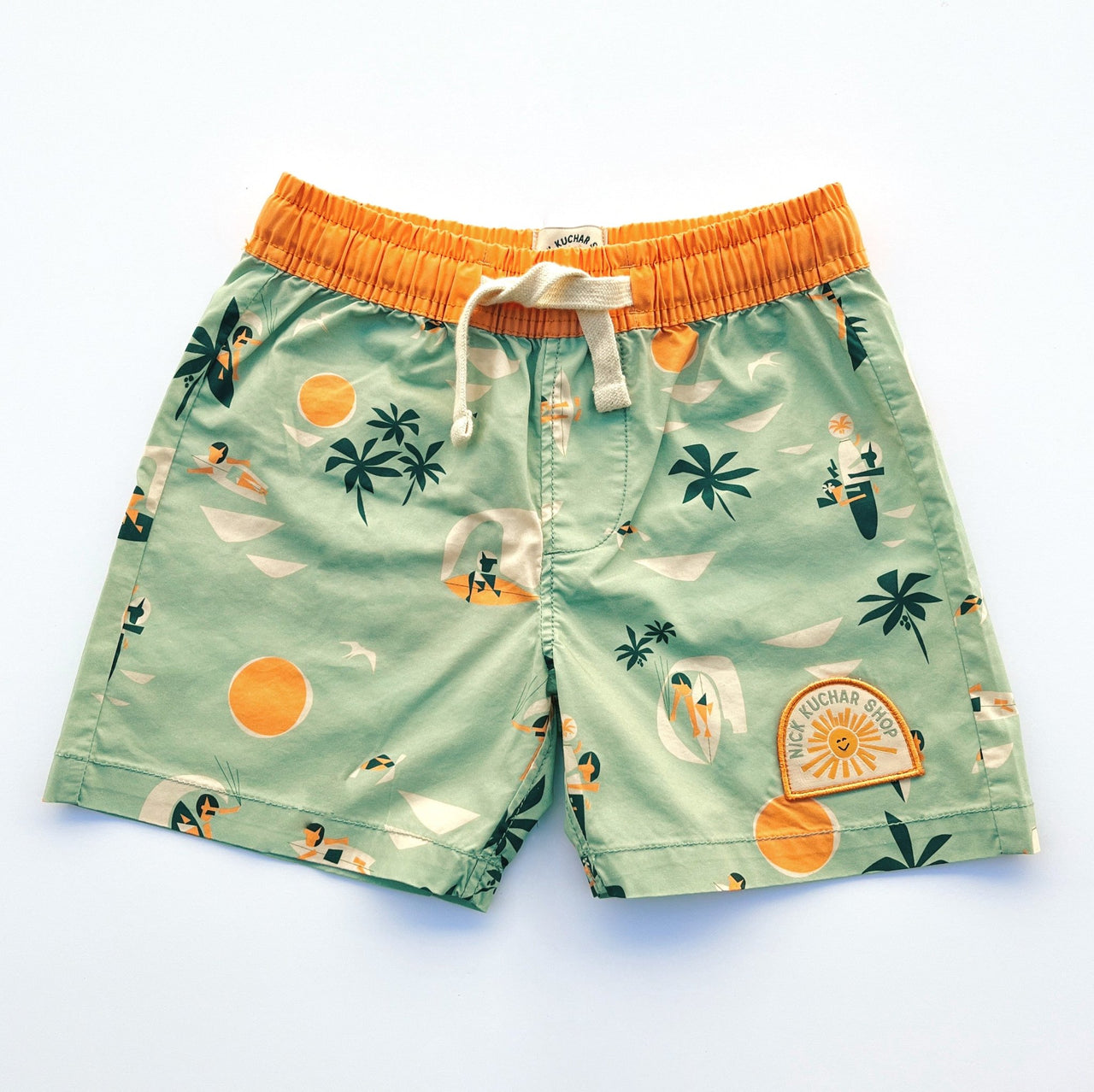 Wave Sliders Kids Boardshort - Aqua Green