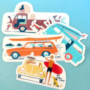 Nick Kuchar Sticker Pack - Vintage VW surf cars