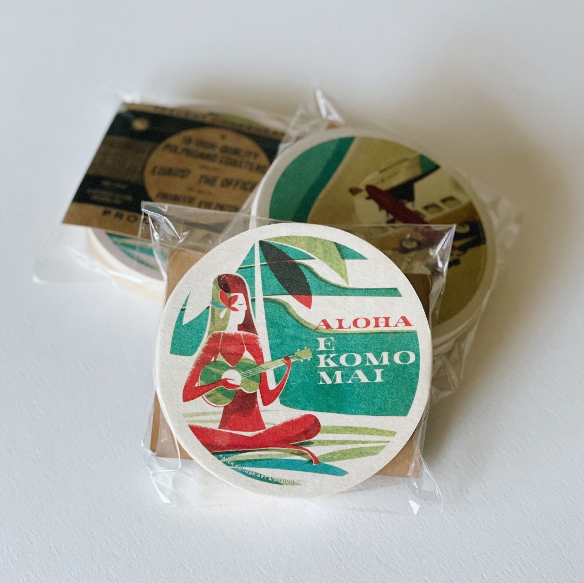 Hawaii Coaster Set - 10 Two Sided Pulpboard Coasters
