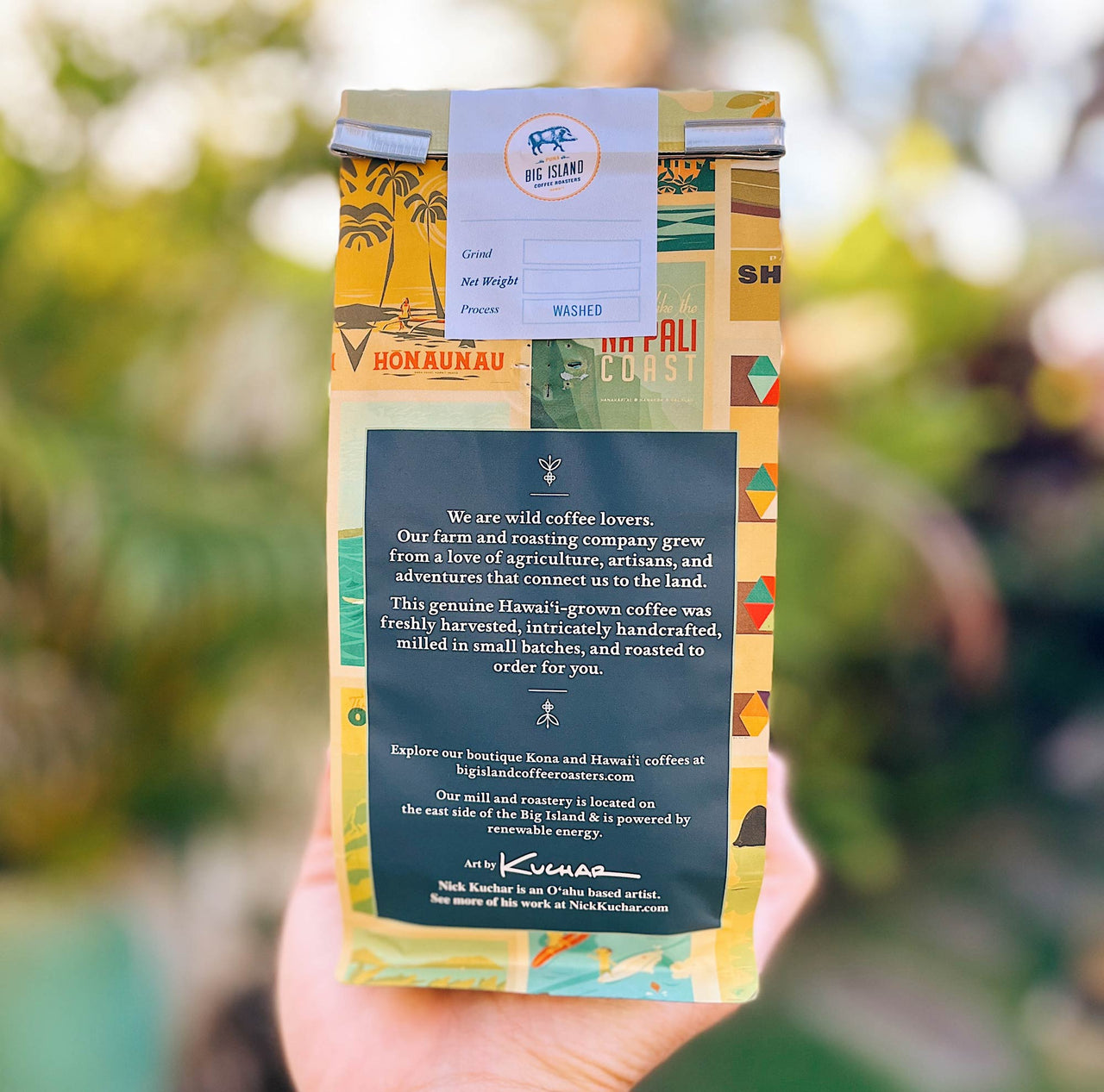 Big Island Coffee Roasters Hawaiian Harmony Ground Nick Kuchar Design