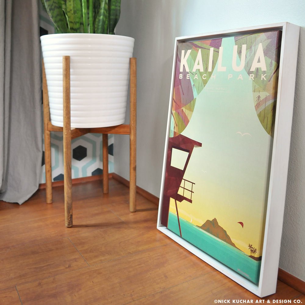 Canvas Wrap Giclee Floating White Frame Kailua Oahu Nick Kuchar