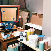 Nick Kuchar Surf Artist Screen Printing in Studio