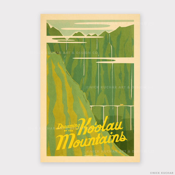 Koolau Mountains Windward Hawaii Art Poster Print