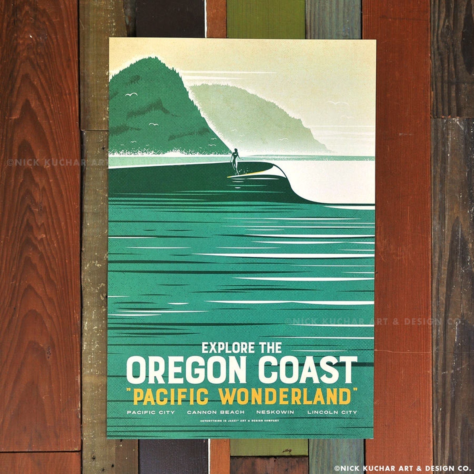 Explore The Oregon Coast Retro Travel Print