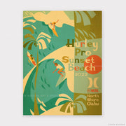 Hurley Pro Sunset Beach North Shore Oahu hand signed poster by Nick Kuchar