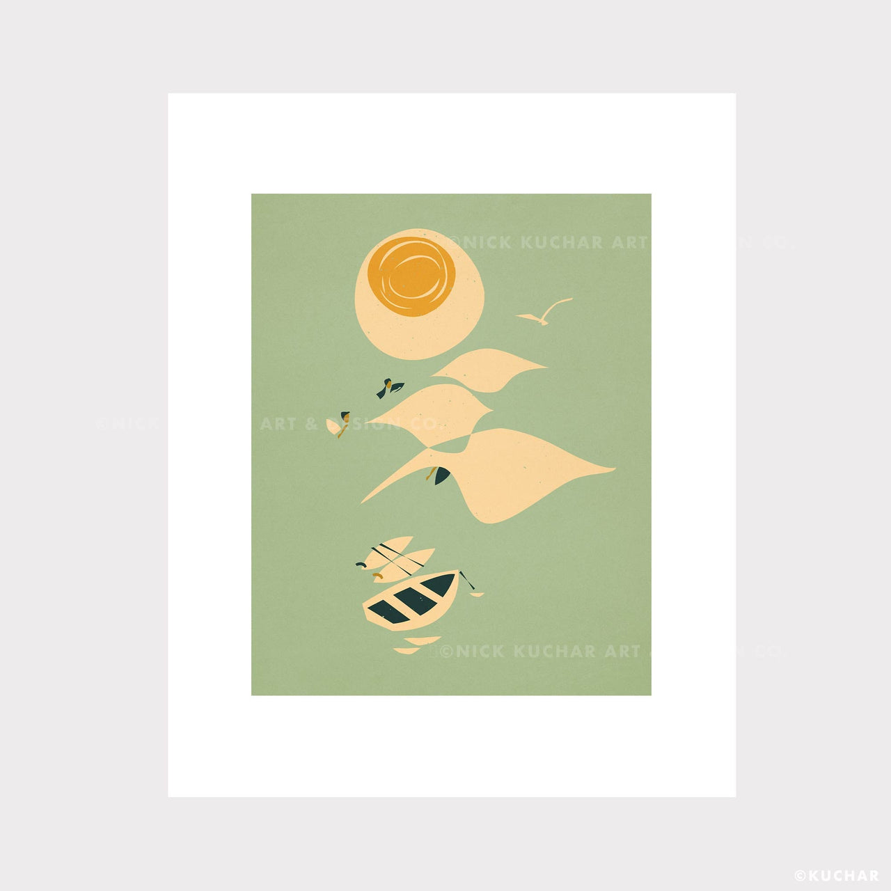 Hurley Nick Kuchar Boat Trip Hawaii Limited Edition Matted Print