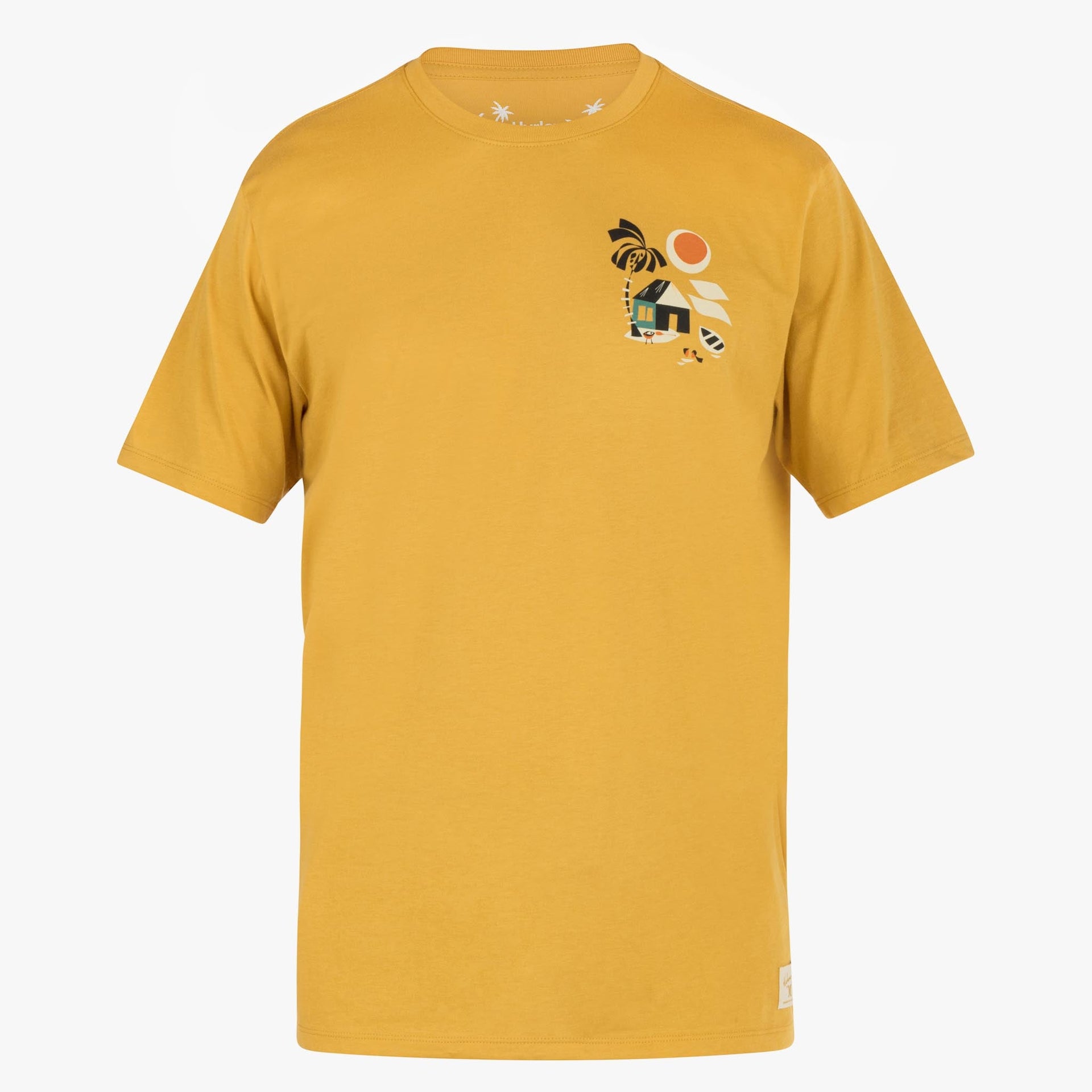 Gold cotton tee shirt Hawaii collaboration Hurley Nick Kuchar