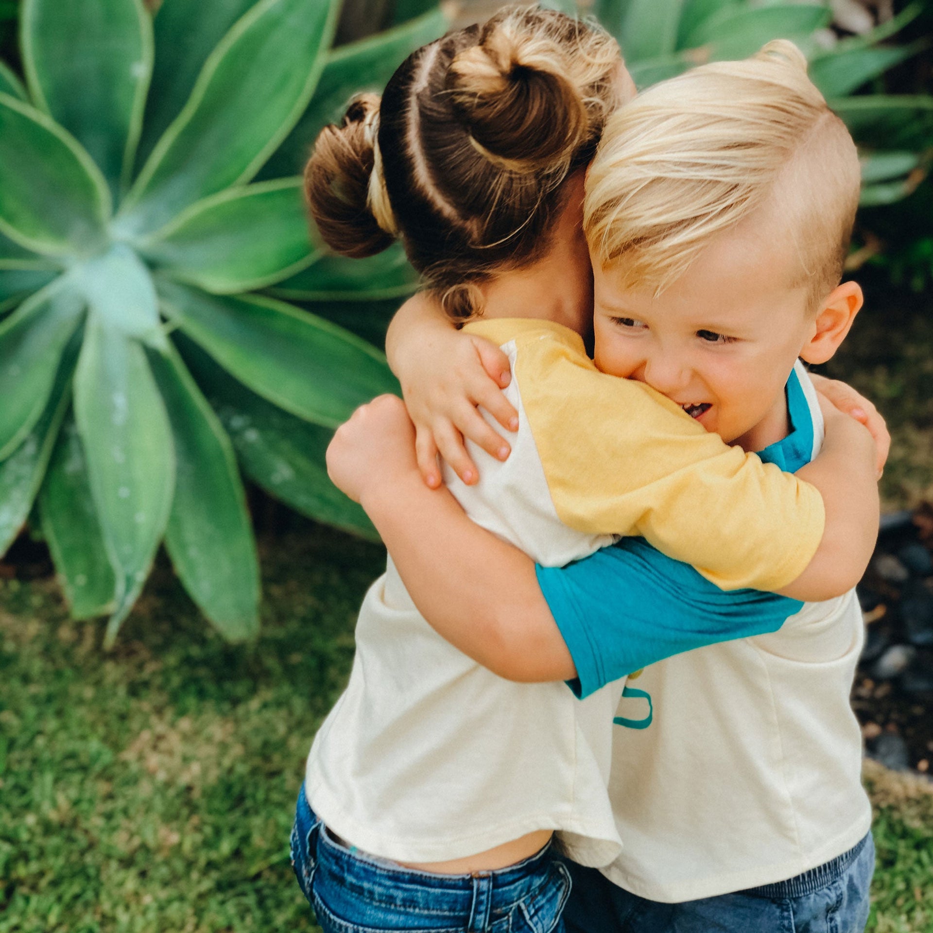 Pono Hawaii teal yellow kids tee design by Nick Kuchar