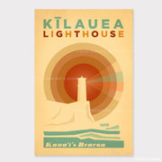 kilauea lighthouse kauai poster print retro artwork home decor