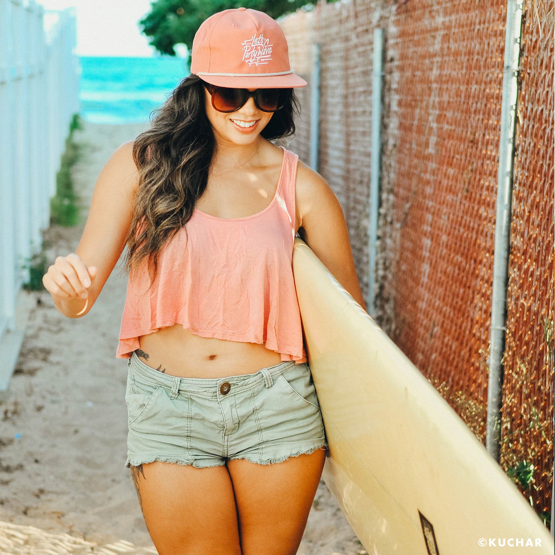 let's party wave snapback hat with corduroy sunset