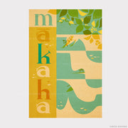 Makaha Surfing Beach Oahu Retro Hawaii Travel Print