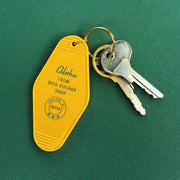 Meet me in Kailua Hawaii vintage keychain yellow by Nick Kuchar