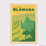 Olomana Hike Oahu Retro Hawaii Travel Poster Print