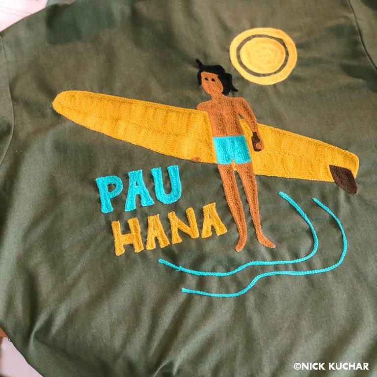 Pau Hana Surf Hawaii Vintage Chain Stitch Jacket collaboration Nick Kuchar The Honolulu Social Club