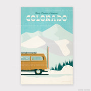 Rocky Mountain Adventure Colorado Retro Travel Print