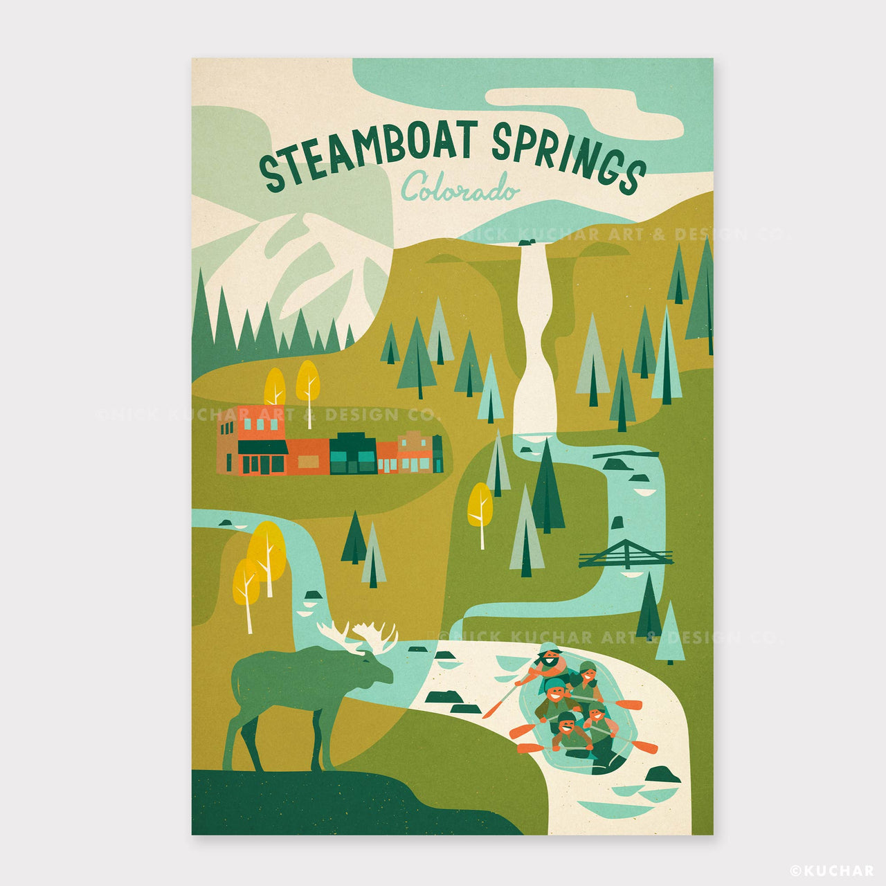 Steamboat Springs, Colorado - 12x18 Travel Print