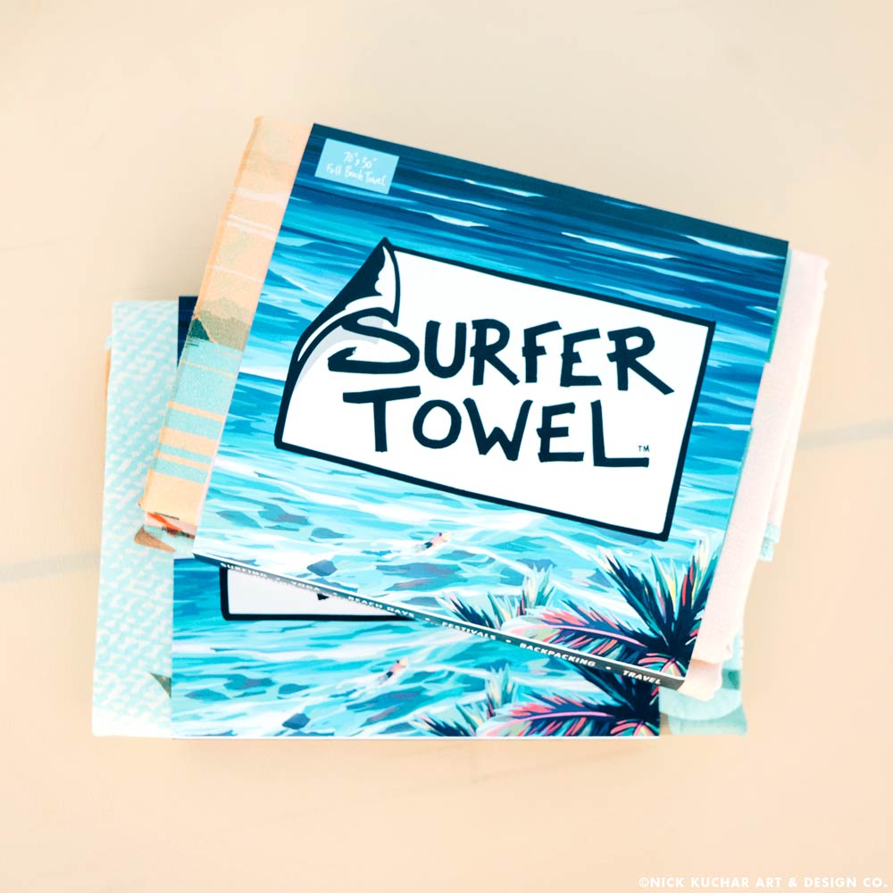 Surfer Towel Retro Hawaii Style "Kama‘aina" Microfiber Beach Towel