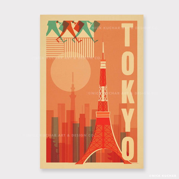 Tokyo Tower Japan 12x18 Travel Art Poster Print