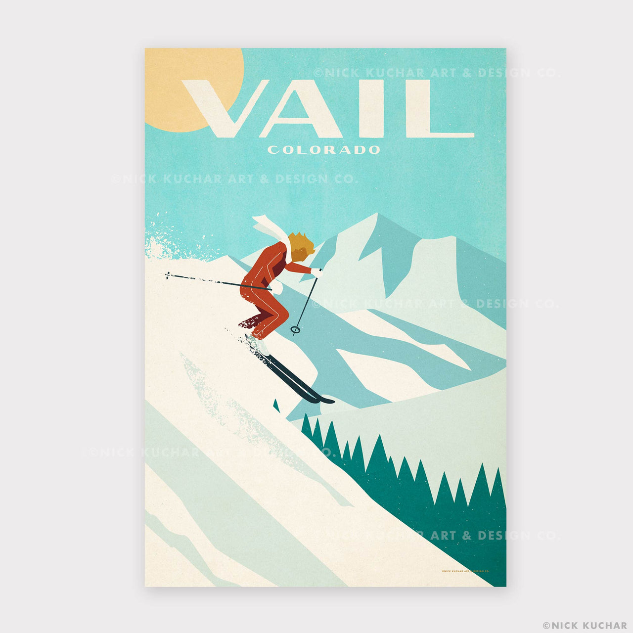 Vail Colorado Retro Travel Print
