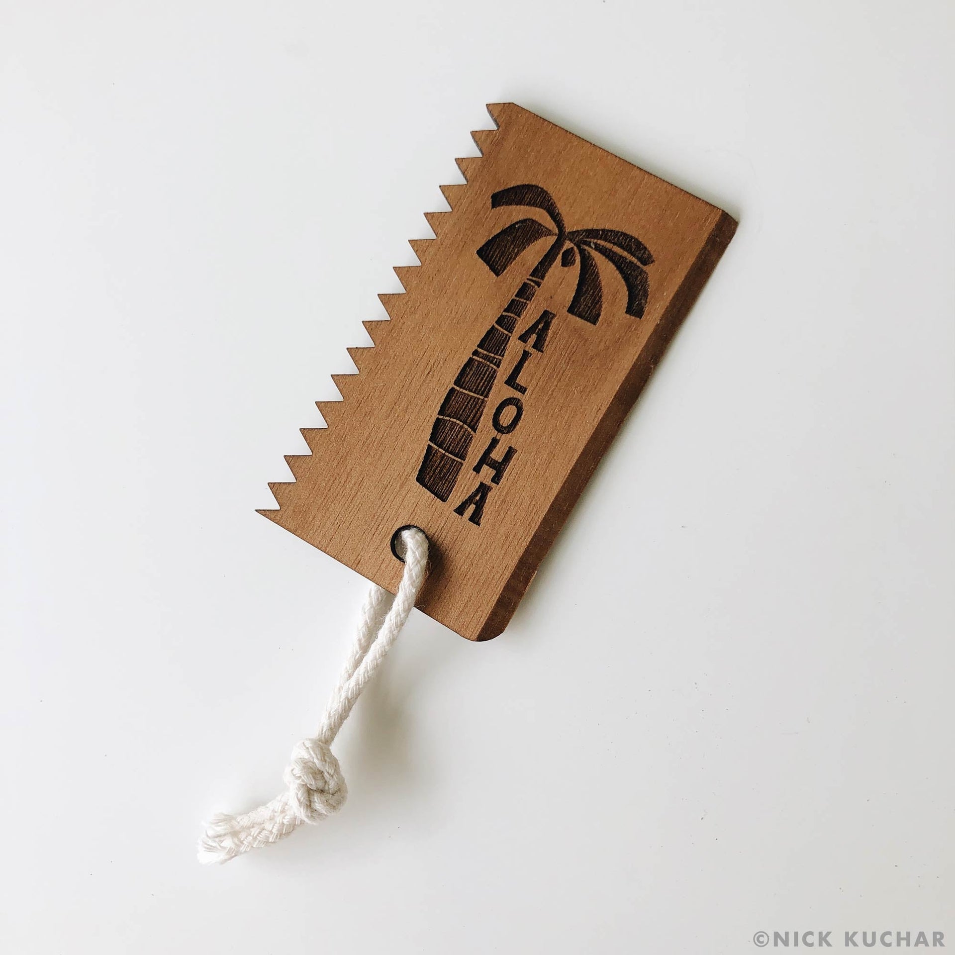 Wood surf wax comb palm tree Hawaii biodegradable cotton cord