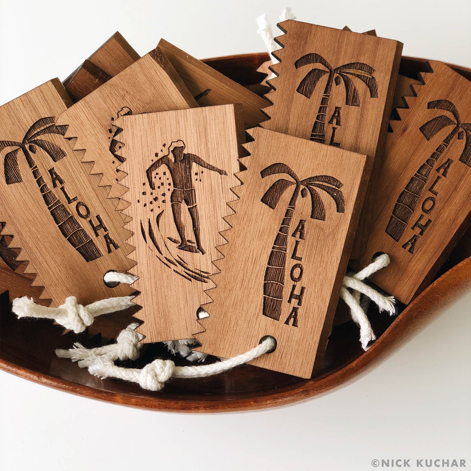 Wood surf wax comb palm tree Hawaii biodegradable cotton cord